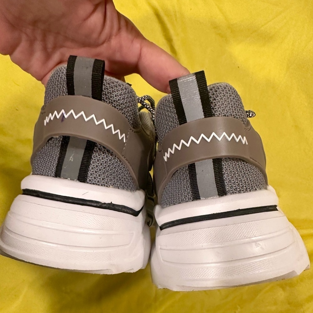 Women’s Chunky Dad Sneakers Grey Mesh Suede Fashion Trainers UK 39 US 8 - Picture 2 of 8